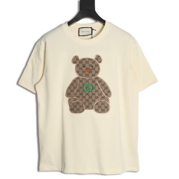 Gucci Chest Embroidered Bear Short Sleeve T-Shirt