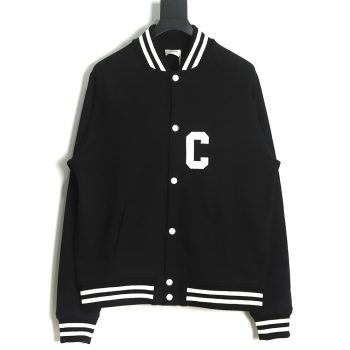 Celine 22FW Towel Embroidered Letters Baseball Jersey
