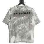 Balenciaga mud-dyed graffiti embroidered washed short-sleeved T-shirt