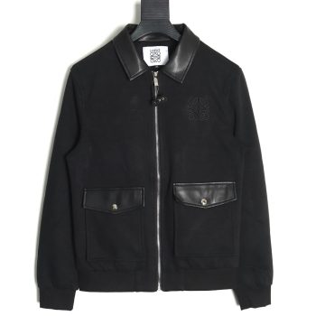 Loewe patchwork leather lapel jacket