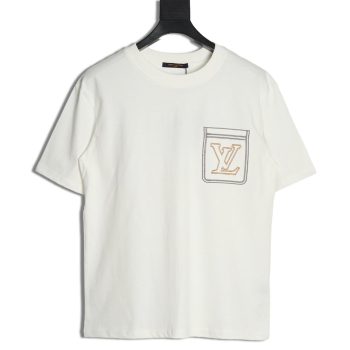 Louis Vuitton Line Fake Pockets Embroidered Short Sleeves