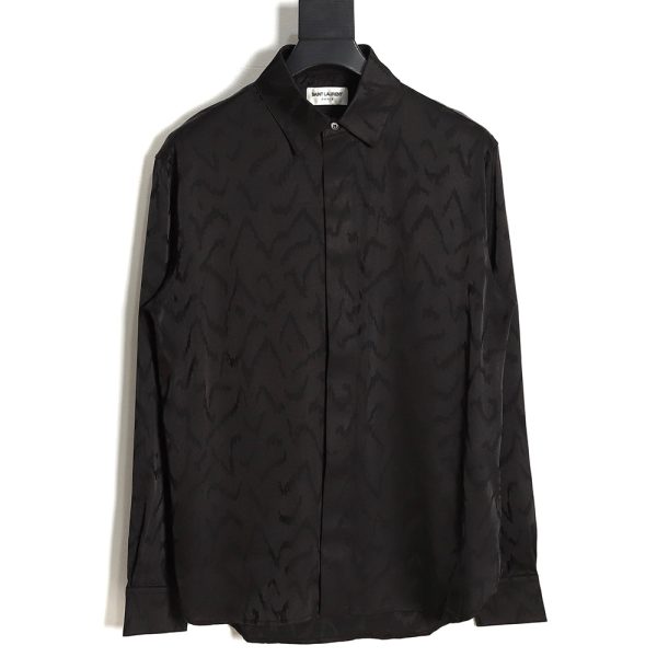Saint Lauren Paris slp Saint Laurent 23SS printed jacquard silk shirt
