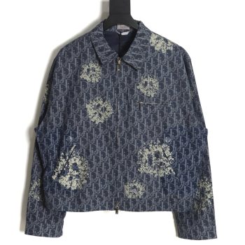 Dior 23ss new full printed old flower zipper jacket