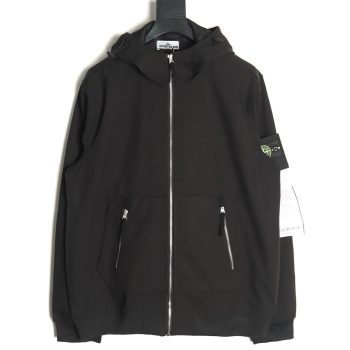 Stone Island Plain Hooded Zip-Up Jacket TSK1