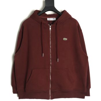 Lacoste crocodile embroidered logo fleece zip-up jacket TSK1