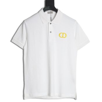 Dior embroidered CD letters Polo short sleeve