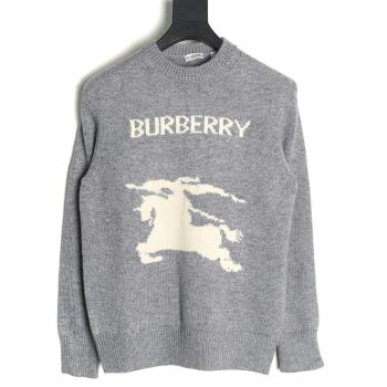 Burberry Equestrian Knight Logo Cashmere Blend Crew Neck Sweater