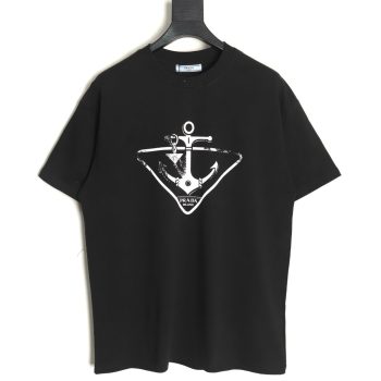 Prada Classic Anchor Triangle Print Round Neck T-Shirt TSK1