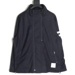 Thom Browne yarn-dyed four-bar zip-up trench coat TSK1
