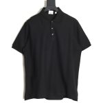 Burberry Button BT Logo Short Sleeve Polo Shirt Black