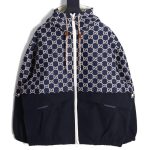 Gucci new color block sleeve detachable hooded jacket