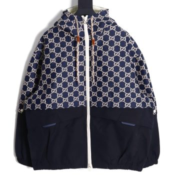 Gucci new color block sleeve detachable hooded jacket