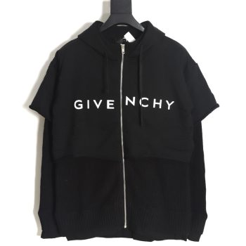 Givenchy heavy-tech knitted sweater patchwork jacket
