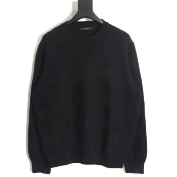 Louis Vuitton 22SS chest pin checkerboard knitted sweater