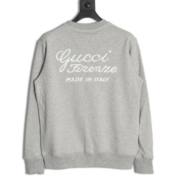 Gucci slogan embroidered crew neck sweatshirt