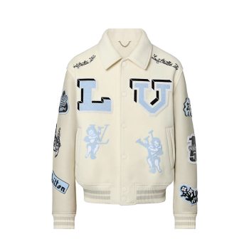 Louis Vuitton 21Fw letter logo baseball jacket