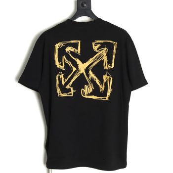 Off White Gold Painted Arrow Short Sleeves