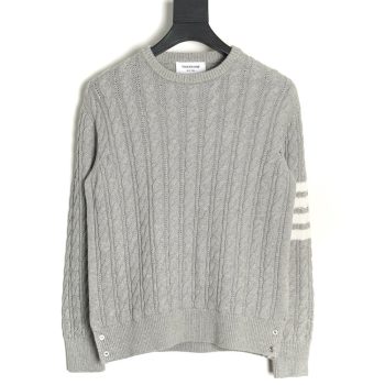 Thom Browne Four-Panel Cable Crewneck Sweater TSK1