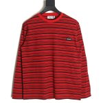Miu Miu Red Striped Long Sleeve T-Shirt
