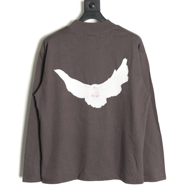 Yeezy & Gap & Balenciaga joint peace dove theme long-sleeved T-shirt TSK1