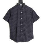 Dior all over print jacquard denim short sleeve shirt tsk1