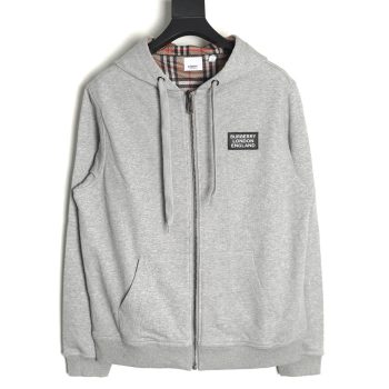 Burberry silicone logo-lined check hooded jacket