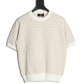 Fendi all over FF jacquard knitted short sleeve T-shirt