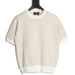 Fendi all over FF jacquard knitted short sleeve T-shirt