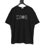 Dior & Stone Island Embroidered Letter Compass Short Sleeve T-Shirt TSK1