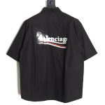 Balenciaga 24SS fuzzy cola print short-sleeved shirt