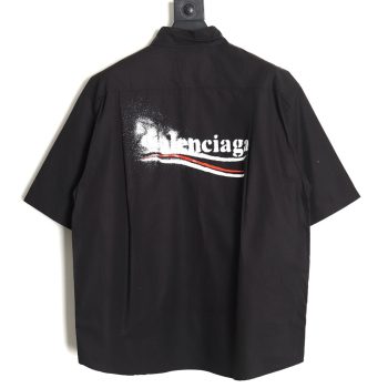 Balenciaga 24SS fuzzy cola print short-sleeved shirt