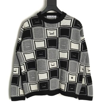 Acne studios square smiley face crew neck sweater TSK1