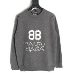 Balenciaga Double B embroidered knitted crewneck sweater