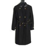 Louis Vuitton wool belt long trench coat TSK1