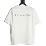 Dior washed distressed letter print short sleeves