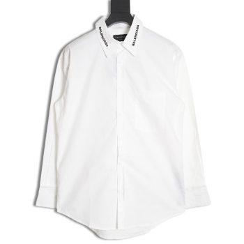 Balenciaga Neckline Lettering Embroidery Long Sleeve Shirt
