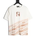 Fendi 24ss double F letter hand-painted gradient short-sleeved T-shirt