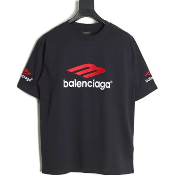 Balenciaga 3M embroidered letters washed short sleeves TSK1