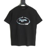 Prada Overlapping Logo Lettering Embroidered Short Sleeve T-Shirt TSK1