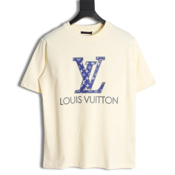 Louis Vuitton 23ss old flower letter logo printed short sleeve TSK1