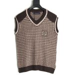 Louis Vuitton Brown Check Jacquard Knit Vest