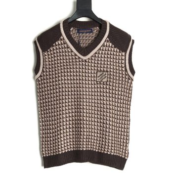 Louis Vuitton Brown Check Jacquard Knit Vest