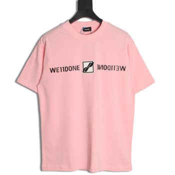 We11 Done leather label silicone 3D print short-sleeved T-shirt