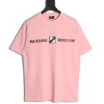 We11 Done leather label silicone 3D print short-sleeved T-shirt