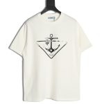 Prada Classic Anchor Triangle Print Round Neck T-Shirt