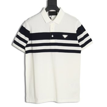Prada Striped Polo Short Sleeve