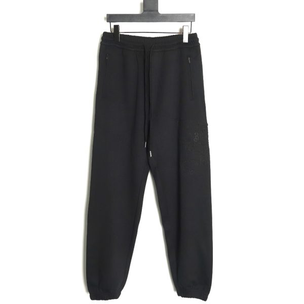 Burberry 3D embroidered logo sports casual sweatpants TSK2