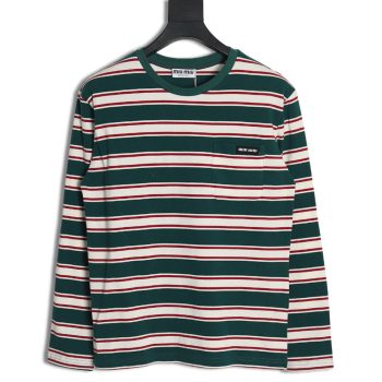 Miu Miu striped pocket long-sleeved T-shirt TSK1