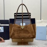 Prada suede shoulder bags 1BA444 10.5*28*16cm