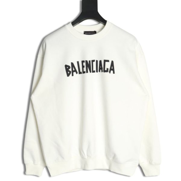 Balenciaga Mixed LOGO Print Lettering Crew Neck Sweatshirt